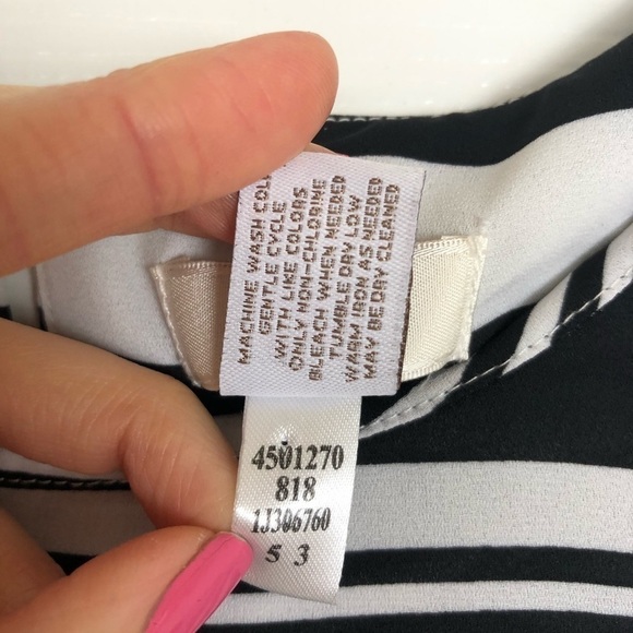 Chico’s Striped Black and White Blouse - Picture 4 of 8